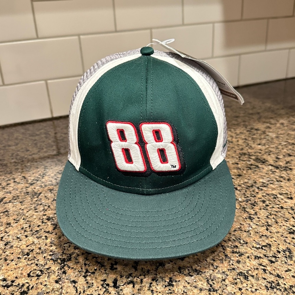 NASCAR 88 The Game Hat Trucker Snapback Green Gray White Racing